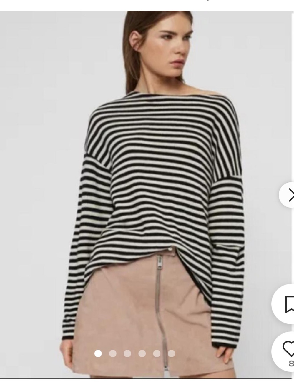 All Saints striped Breton sweater sz xs/s
